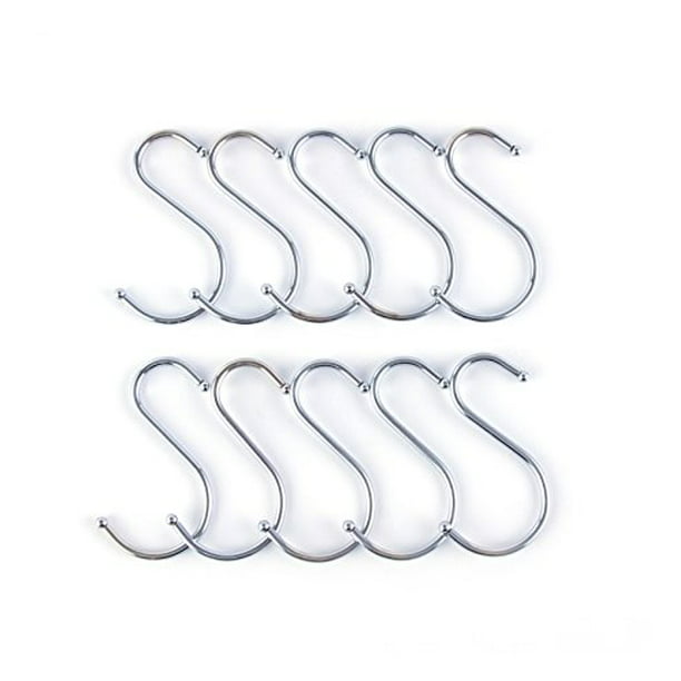 Ideal Pots Perfect Clothing Prudance Medium Round S Shaped Stainless Steel Hanging Hooks Set 10 Hooks Spoons & Other Kitchen Essentials Pans 